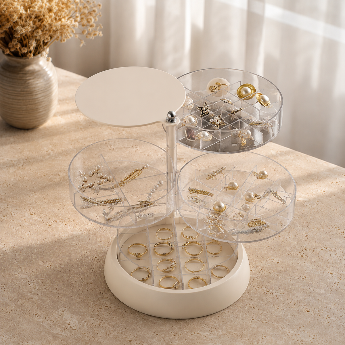 présenté sur une table en pierre travertin Image