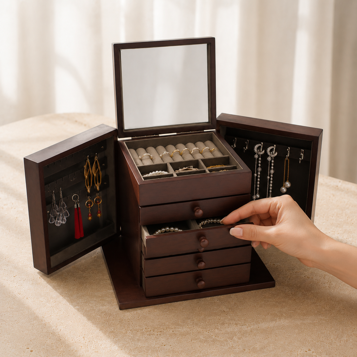 Grande boite a bijoux vintage - mise en main