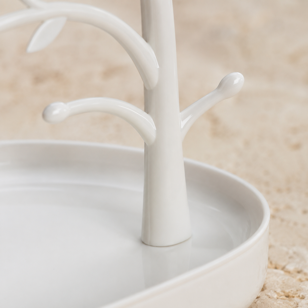 Arbre a bijoux avec cygne blanc - detail tronc