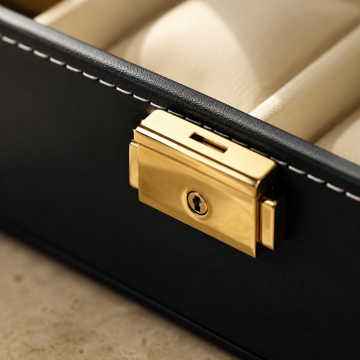 Boîte À Montres 12 Slots Cuir Premium Avec Tiroir Bijoux