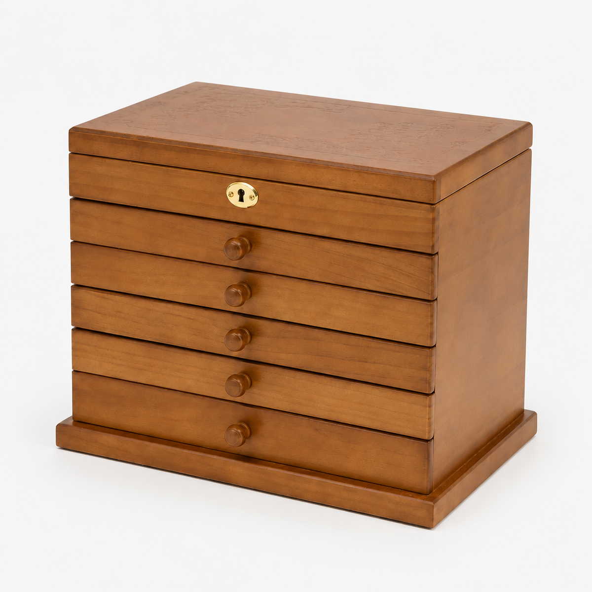 Boite a bijoux en bois 6 tiroirs - vue studio Image