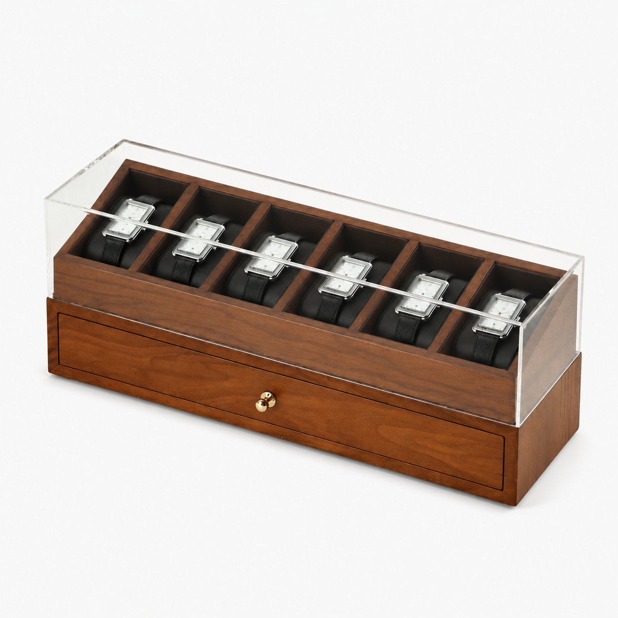 Boite a bijoux et montres en bois gris - vue studio Image