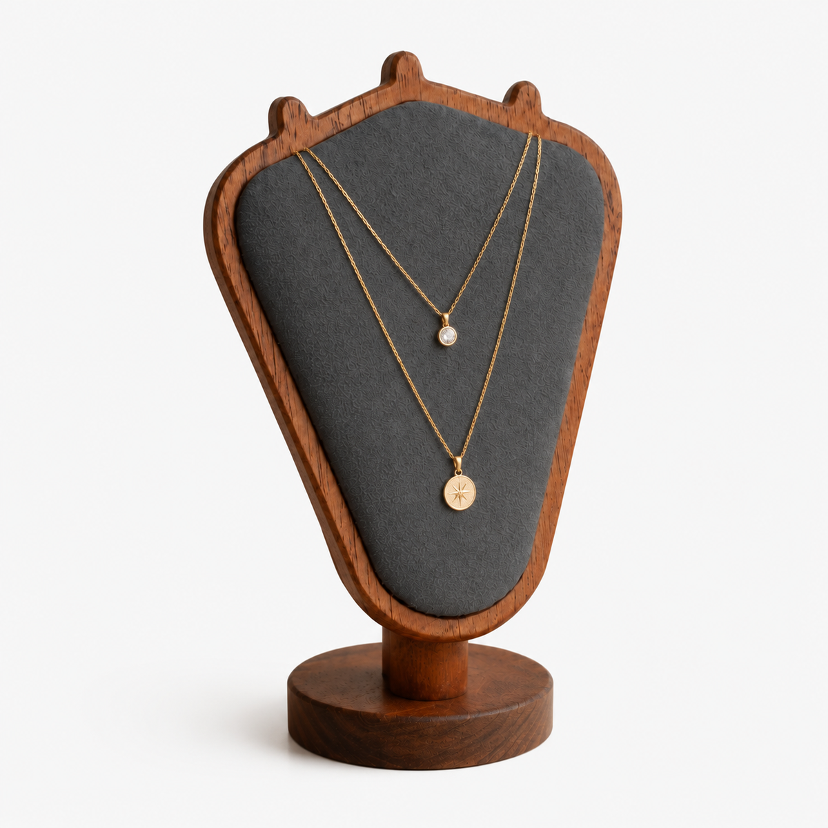 Support bijoux colliers bois gris - vue studio Image