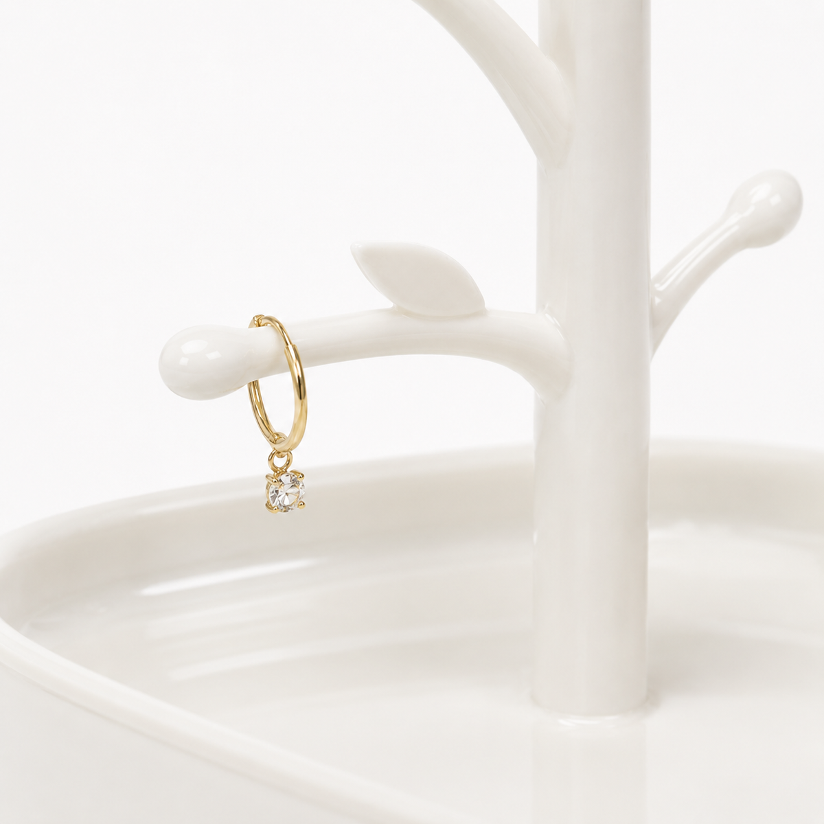 Arbre a bijoux avec cygne blanc - detail studio branche Image