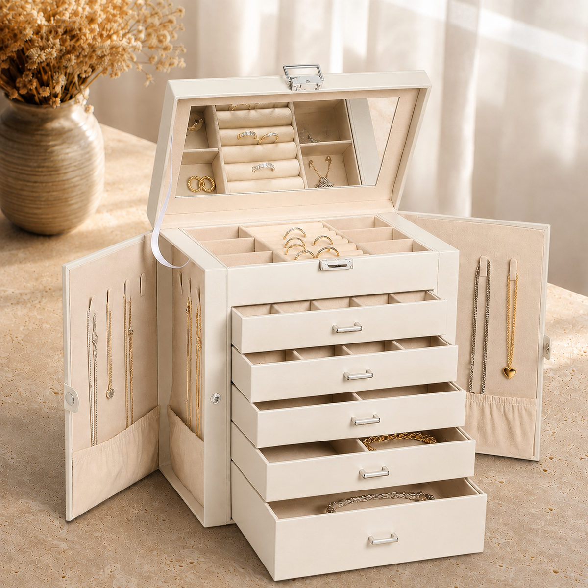 Boîte À Bijoux Commode 5 Tiroirs
