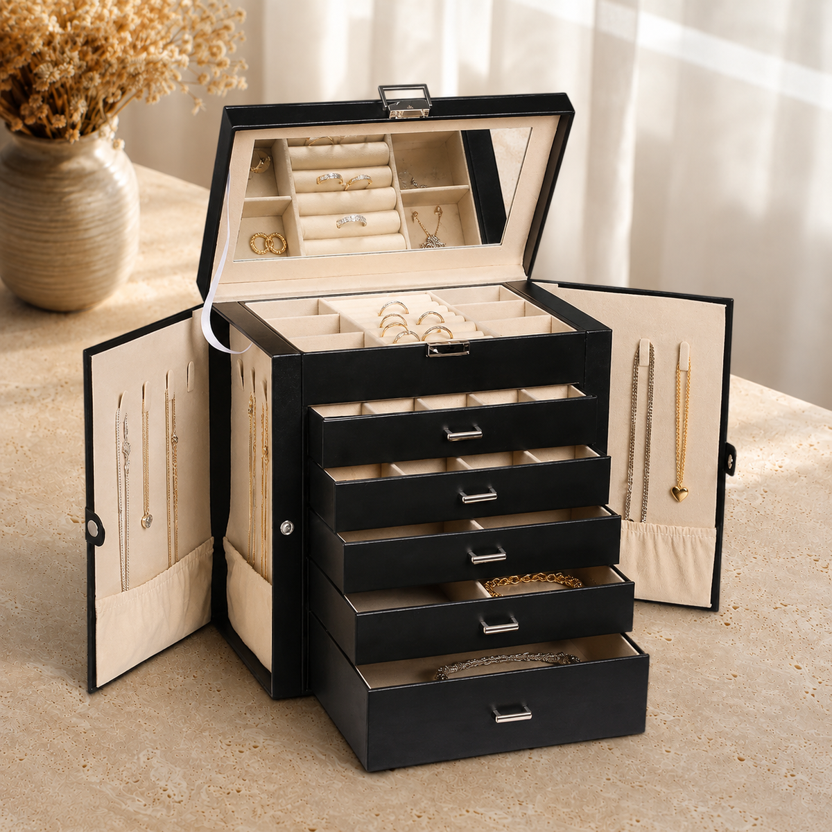 Boîte À Bijoux Commode 5 Tiroirs