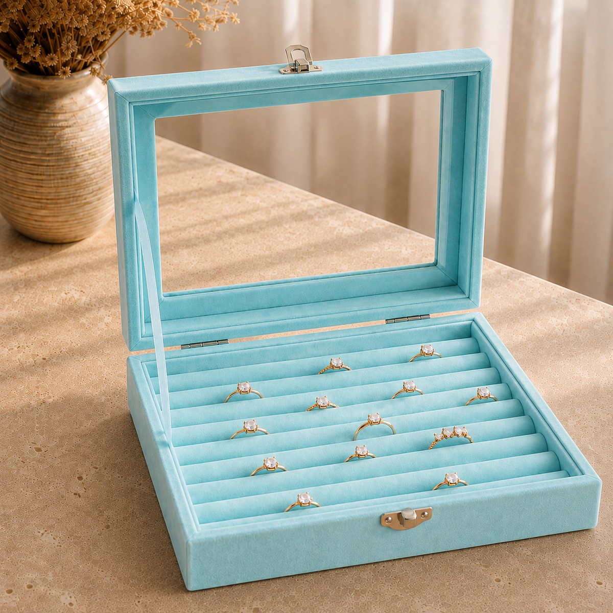Boîte À Bijoux Velours Écrin À Bagues