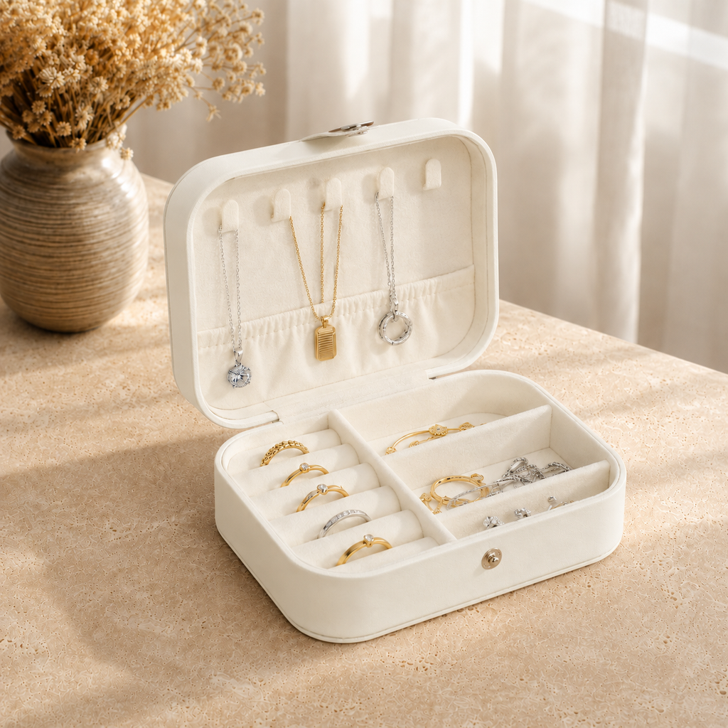 Boîte À Bijoux Voyage Cuir Compacte