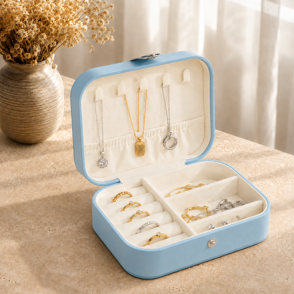 Boîte À Bijoux Voyage Cuir Compacte