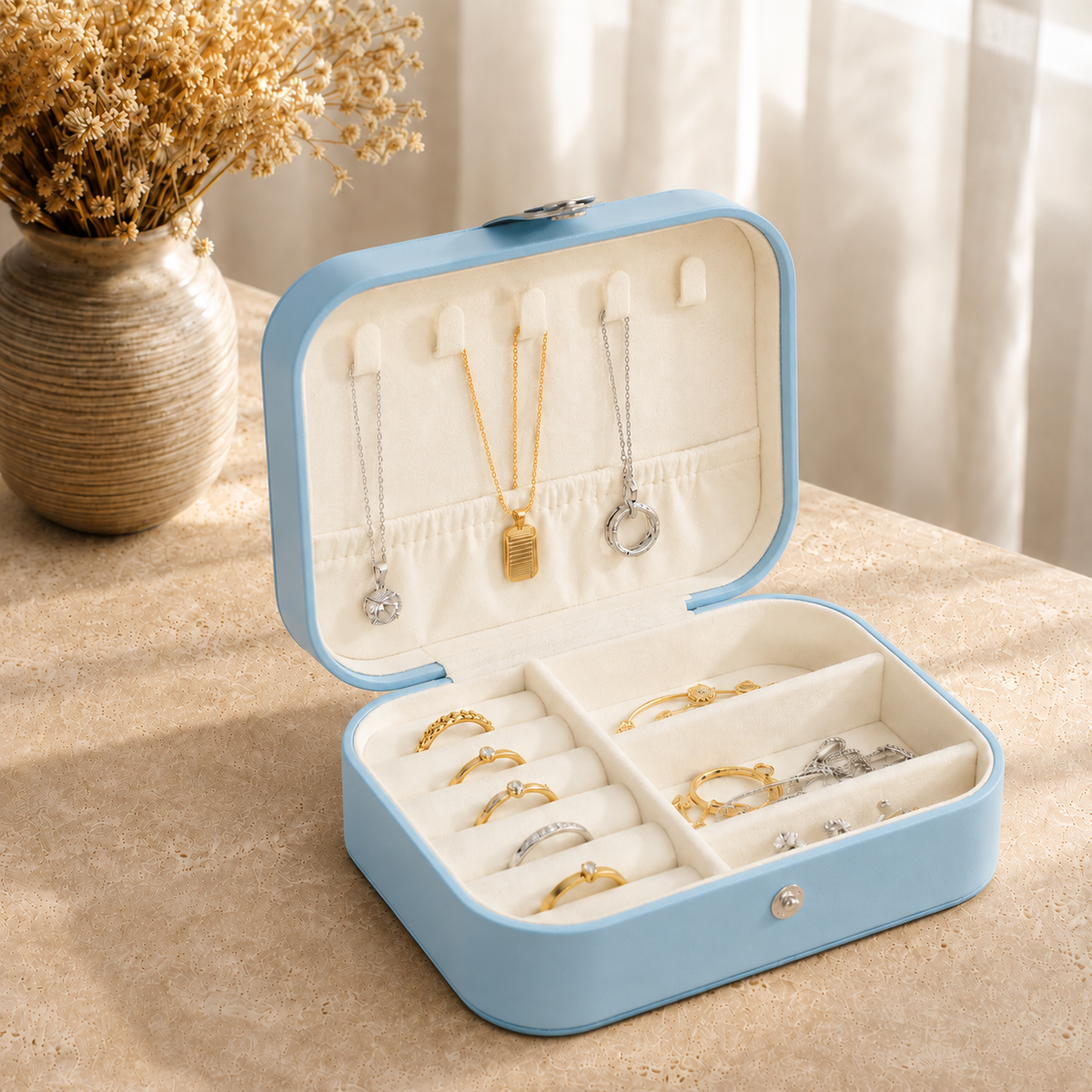 Boîte À Bijoux Voyage Cuir Compacte