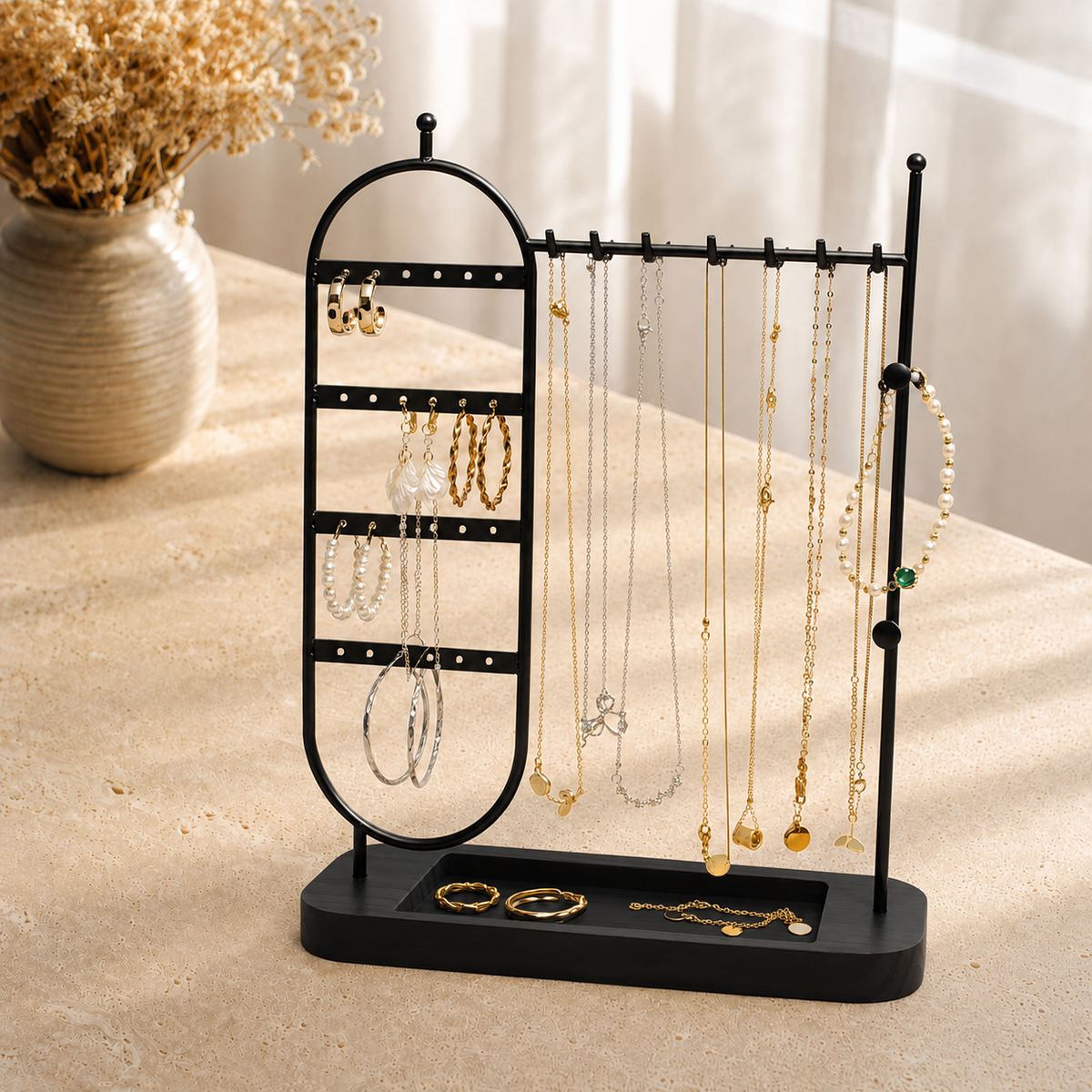 Porte Bijoux Arche Métal Et Bois