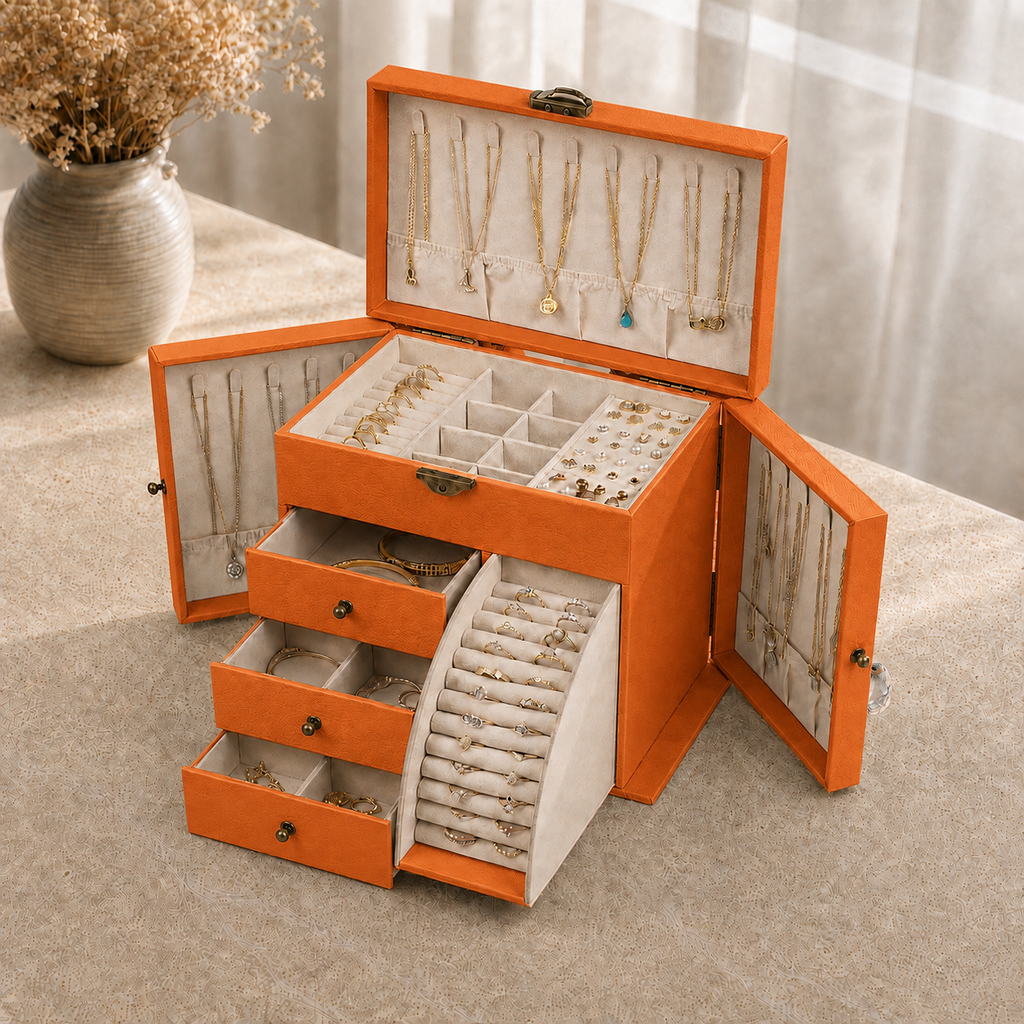 Boîte À Bijoux Grand Coffret À Tiroirs