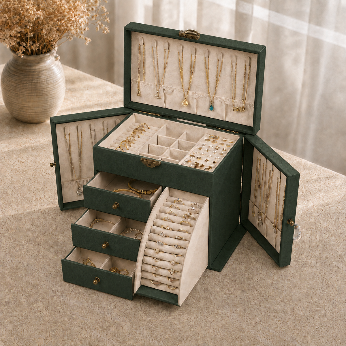 Boîte À Bijoux Grand Coffret À Tiroirs