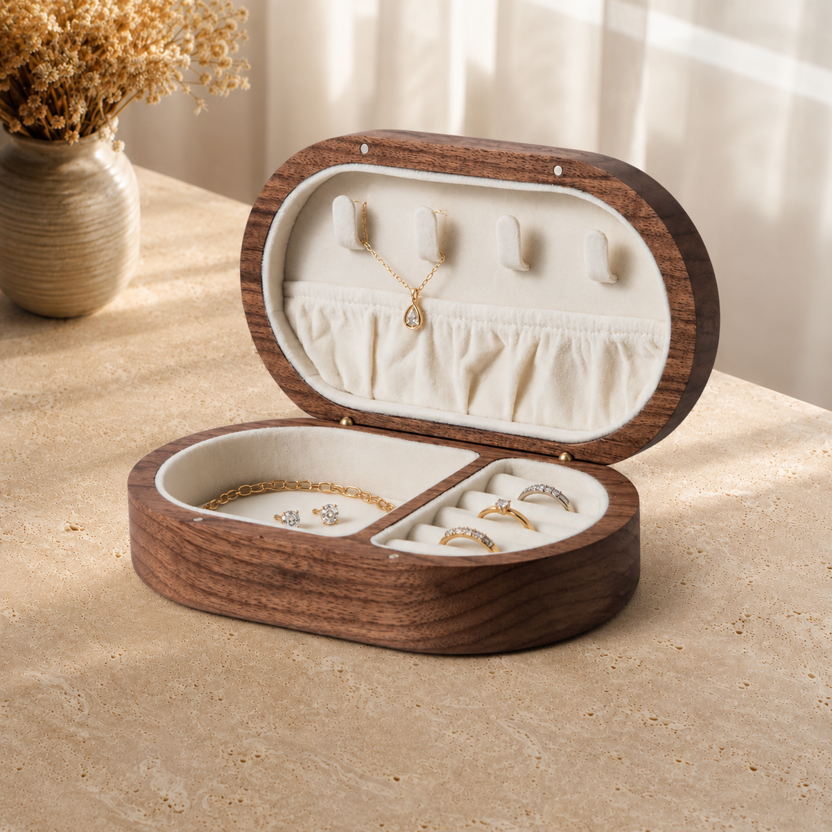 Boîte À Bijoux Coffret Bois Voyage