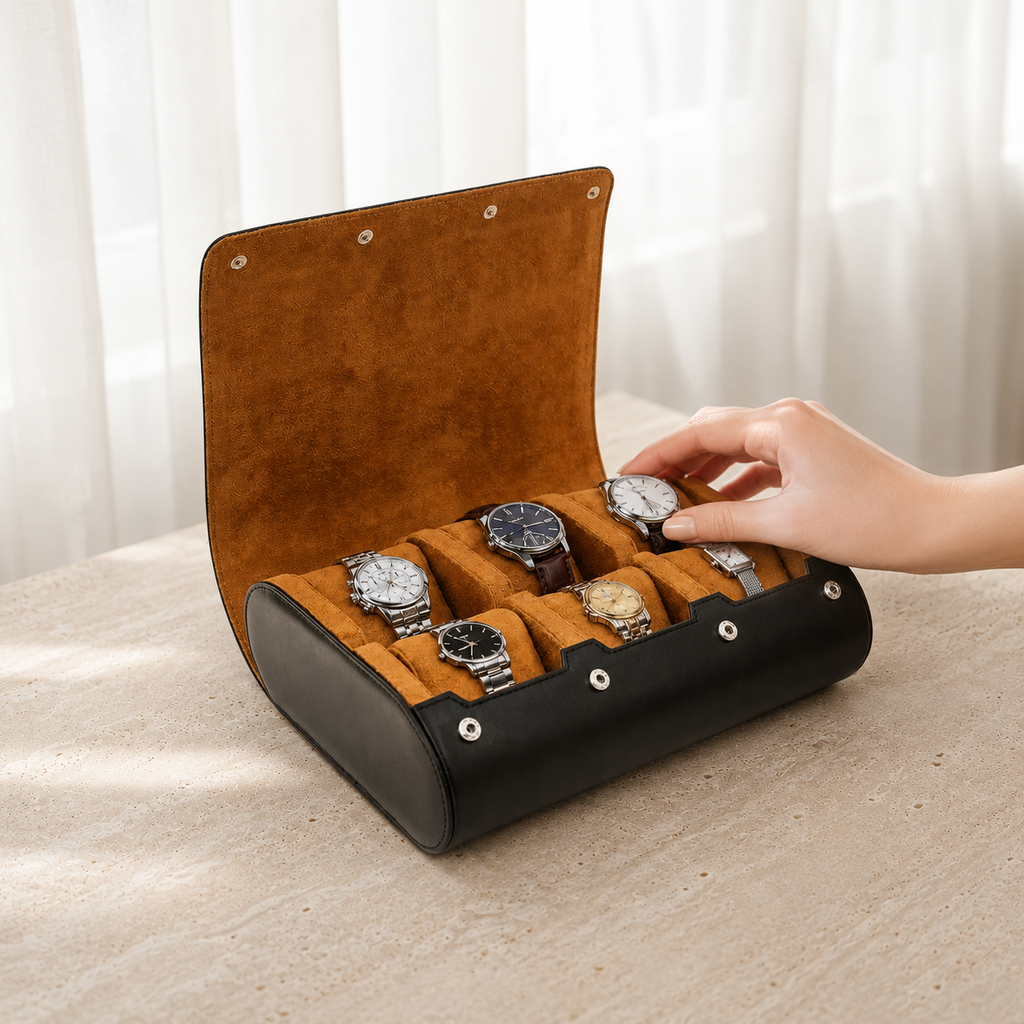 Boîte À Montre Étui Cuir Velours