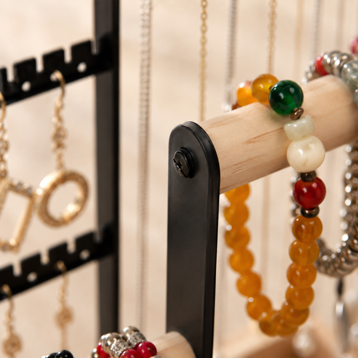 Porte Bijoux Support Bois Et Métal