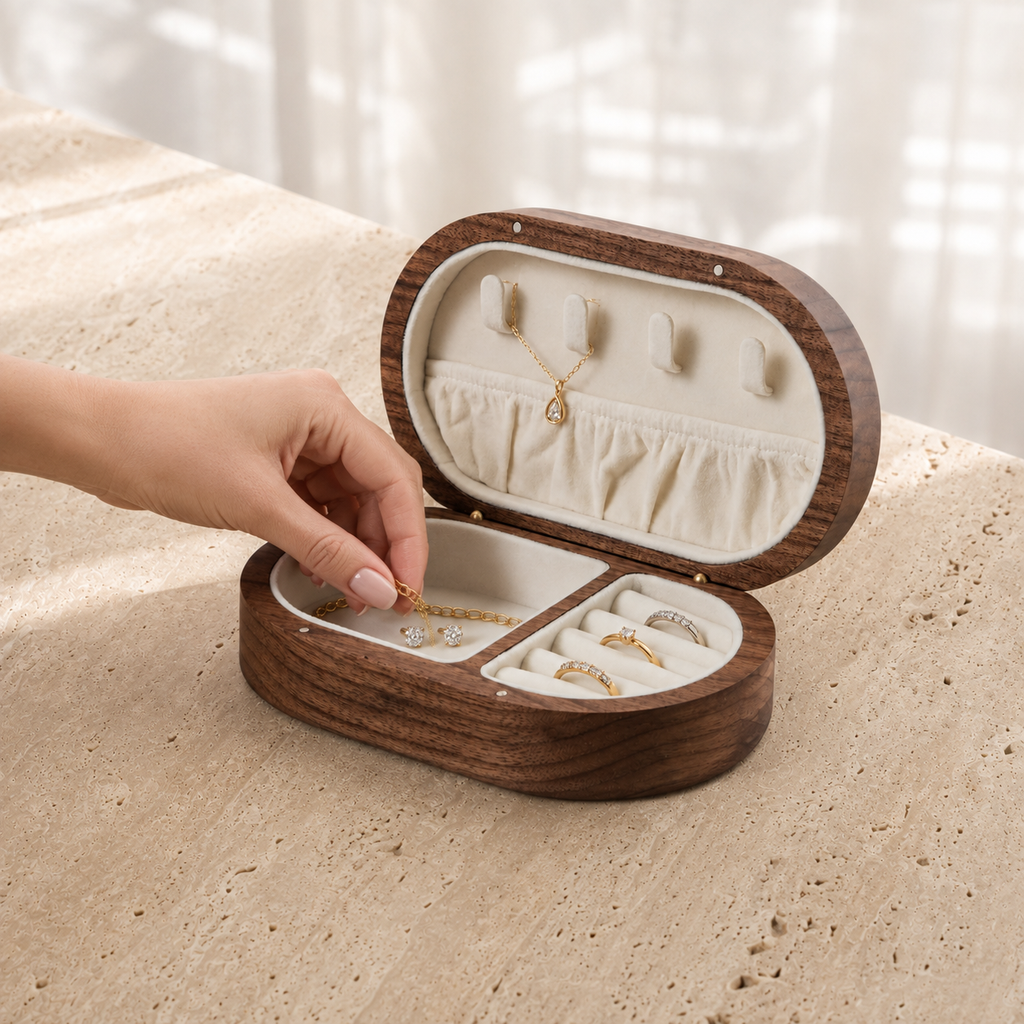 Boîte À Bijoux Coffret Bois Voyage