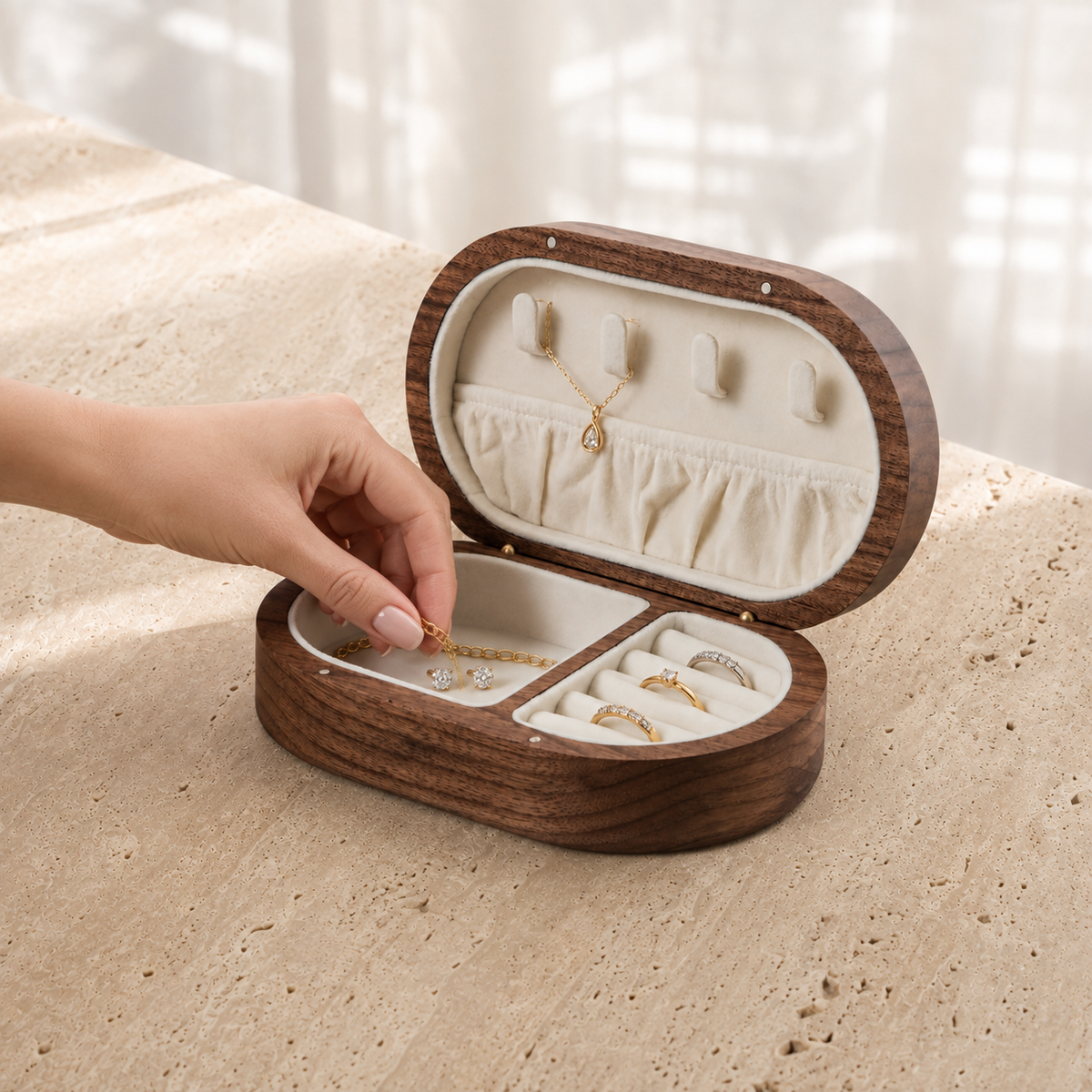 Boîte À Bijoux Coffret Bois Voyage