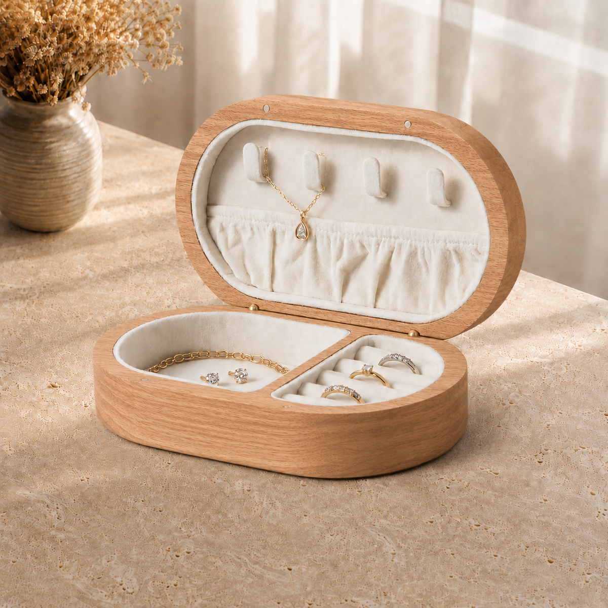 Boîte À Bijoux Coffret Bois Voyage