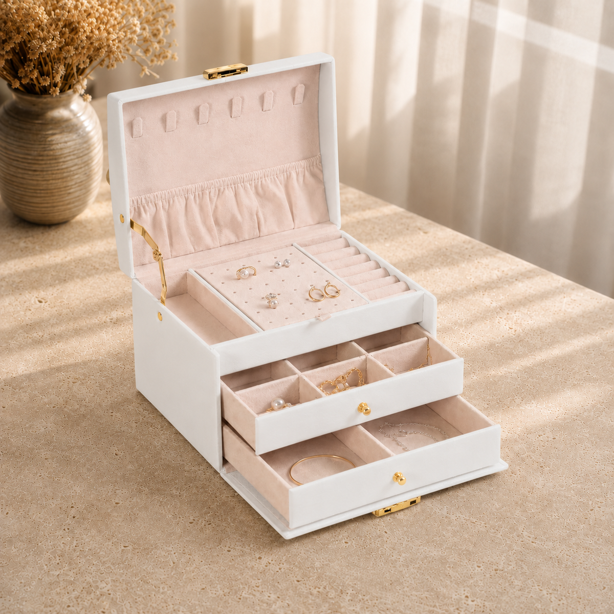 Boîte À Bijoux Coffret 2 Tiroirs