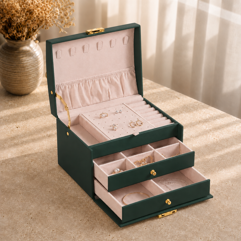 Boîte À Bijoux Coffret 2 Tiroirs