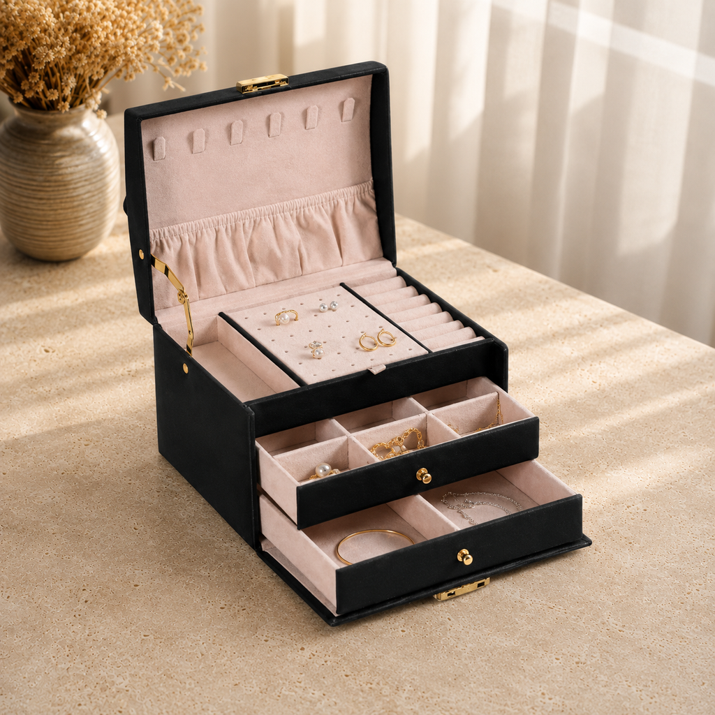 Boîte À Bijoux Coffret 2 Tiroirs