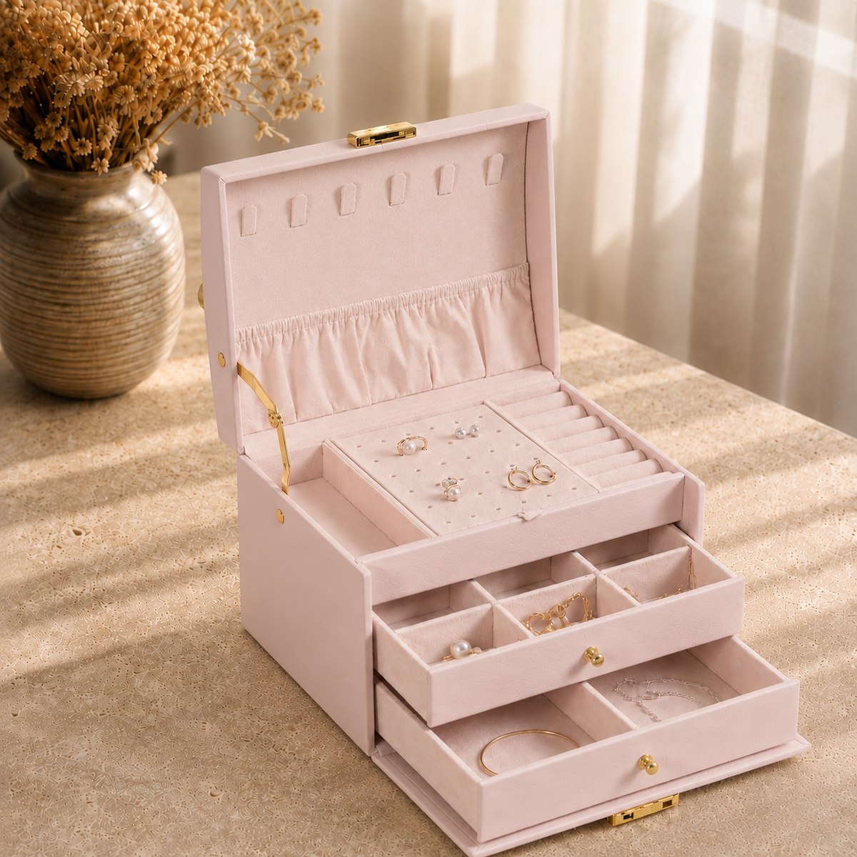 Boîte À Bijoux Coffret 2 Tiroirs