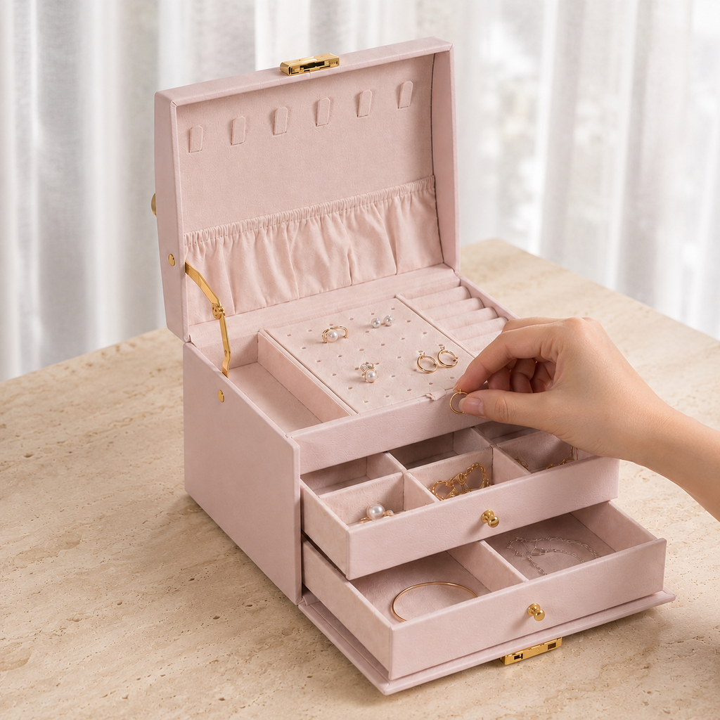Boîte À Bijoux Coffret 2 Tiroirs
