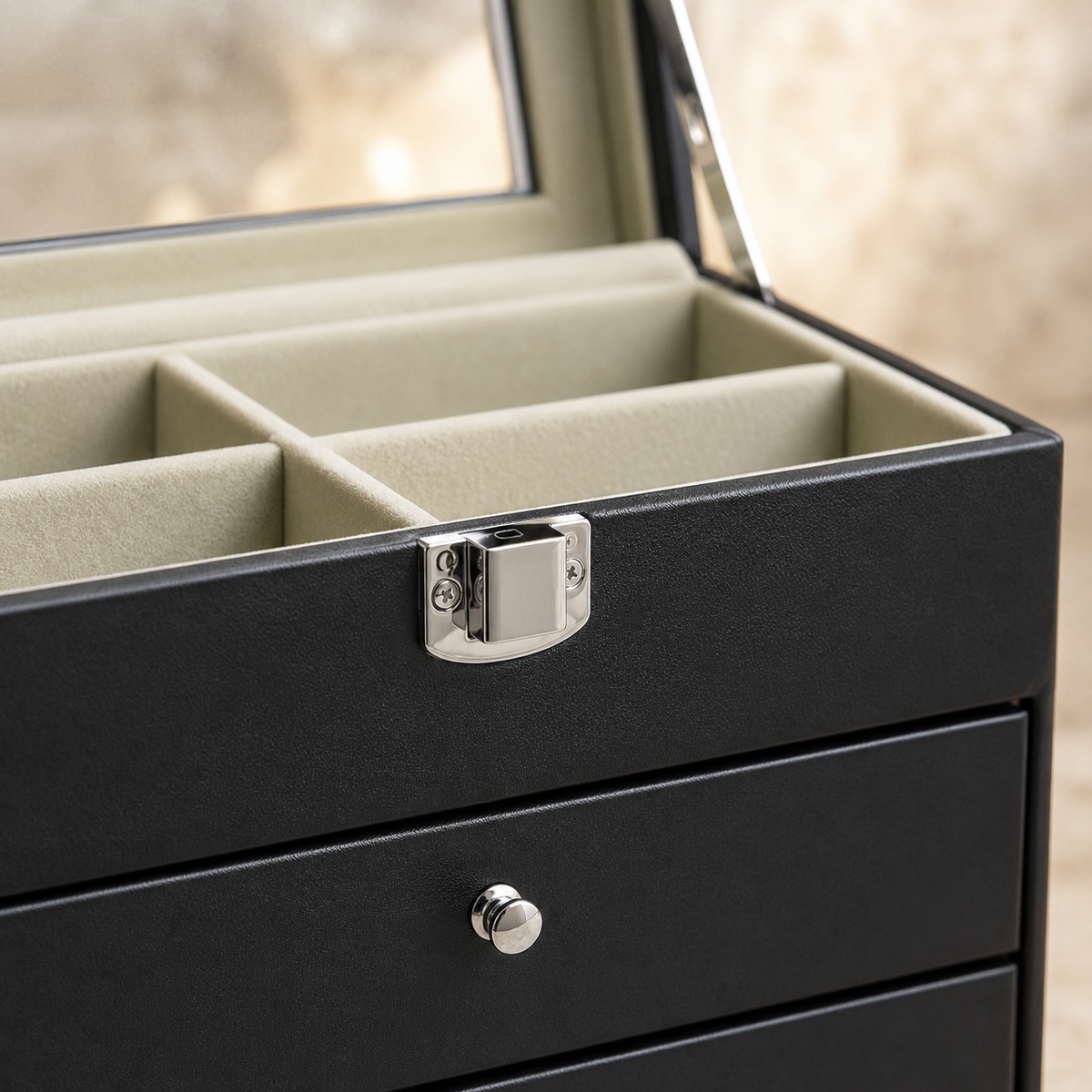 Coffret de Rangement Montres et Lunettes Avec Tiroir