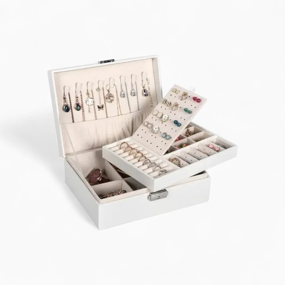 Boîte À Bijoux Cuir Blanc