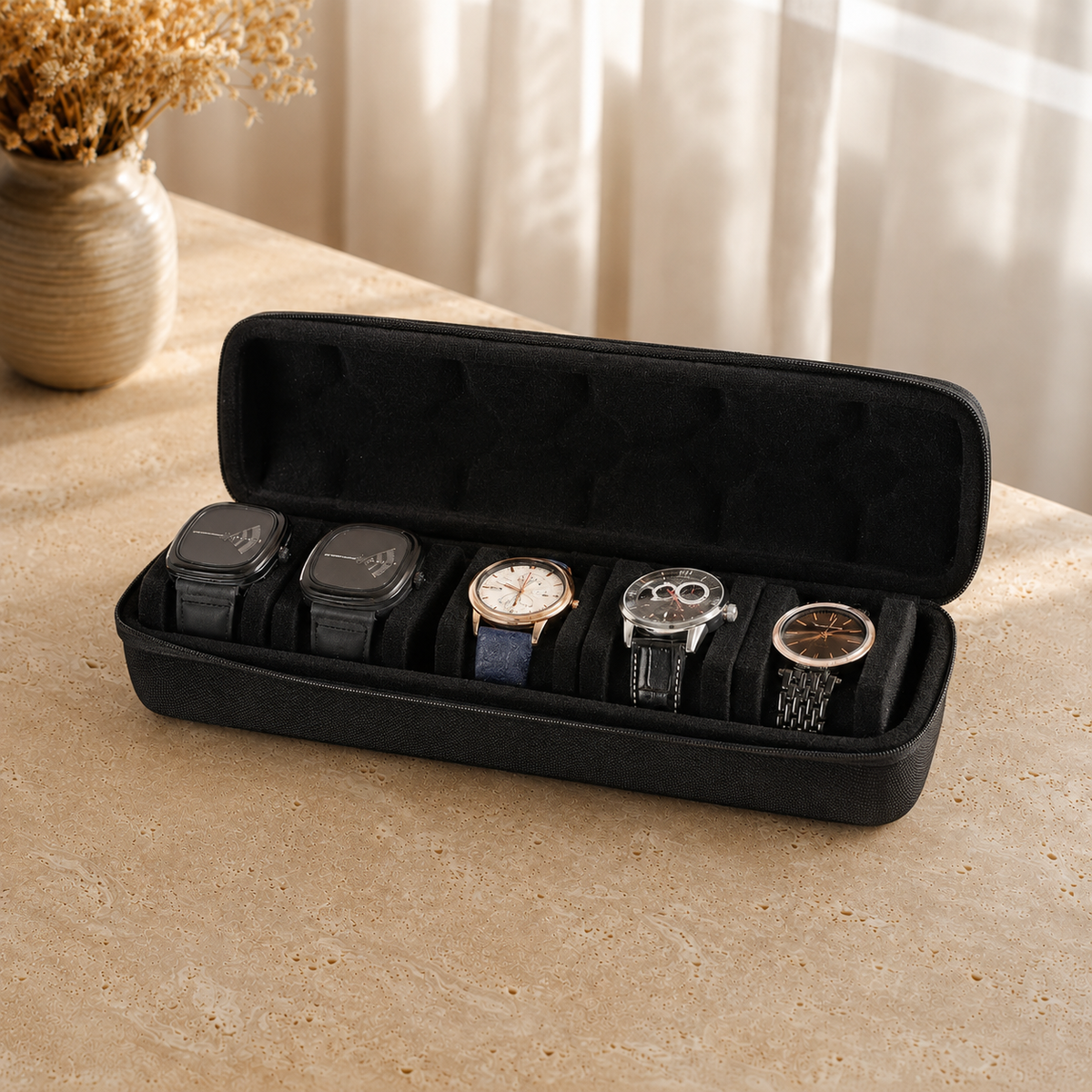 Étui à Montres De Voyage Noir