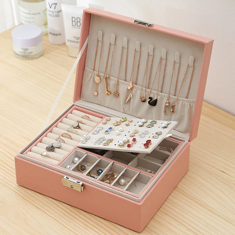 Boîte À Bijoux Cuir Rose