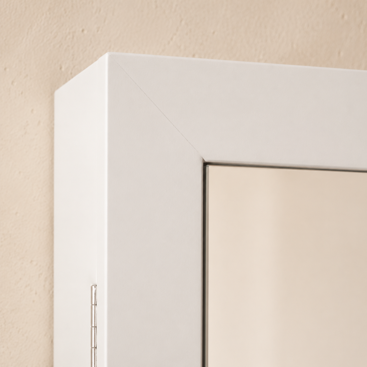 Petite Armoire À Bijoux Blanche Murale Miroir Élégant