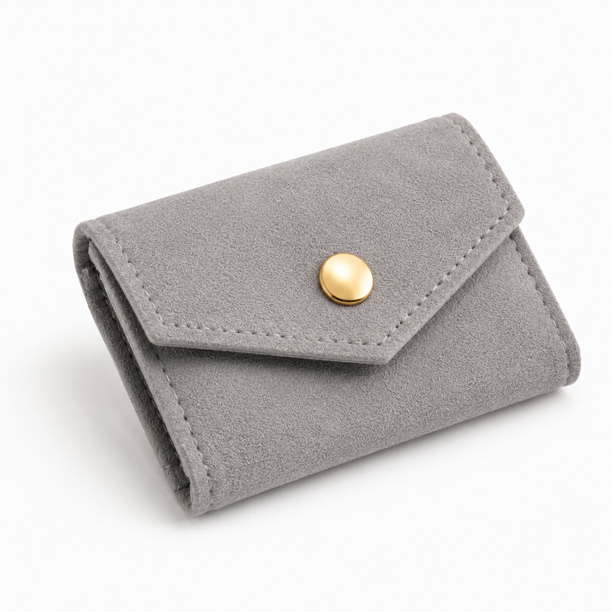 Pochette Bijoux Voyage Suédine vue studio sur fond neutre (Gris) Image