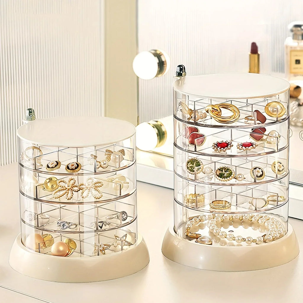Présentoir Bijoux Rotatif Transparent Multi-Tiroirs