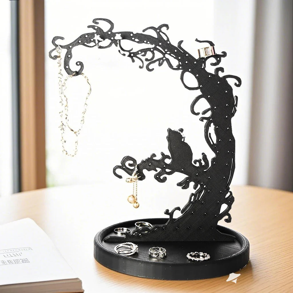 Porte Bijoux Chat Noir Gothique