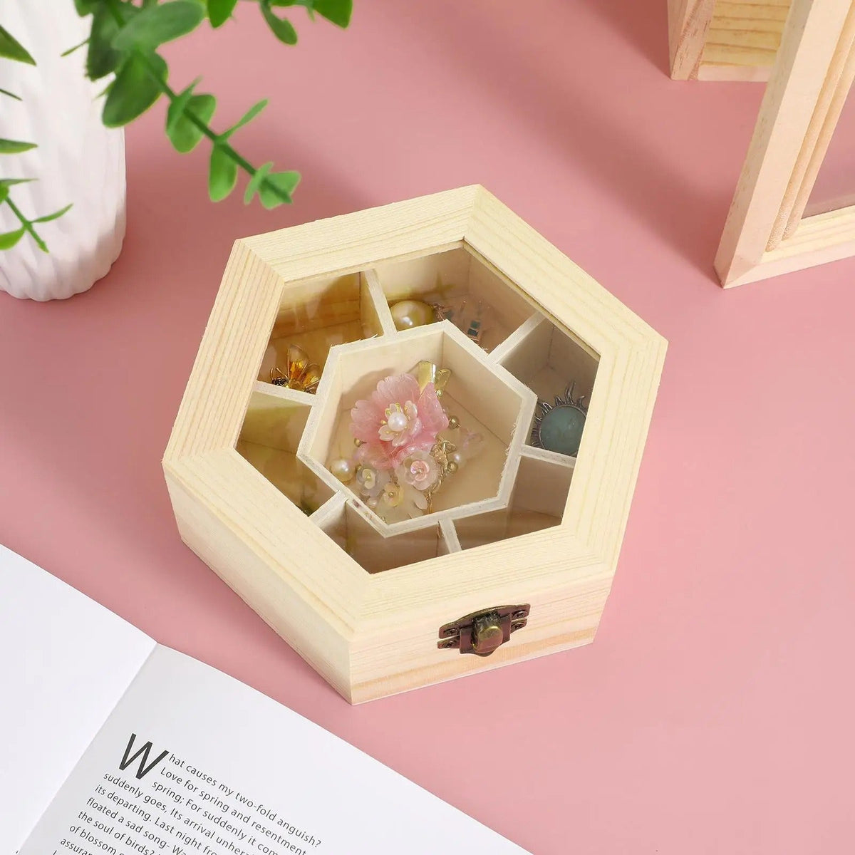 Boîte À Bijoux Hexagonale Bois