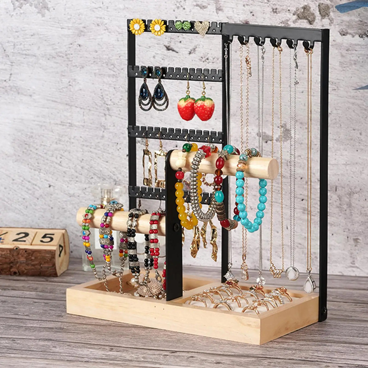 Présentoir à Bijoux Bois & Métal